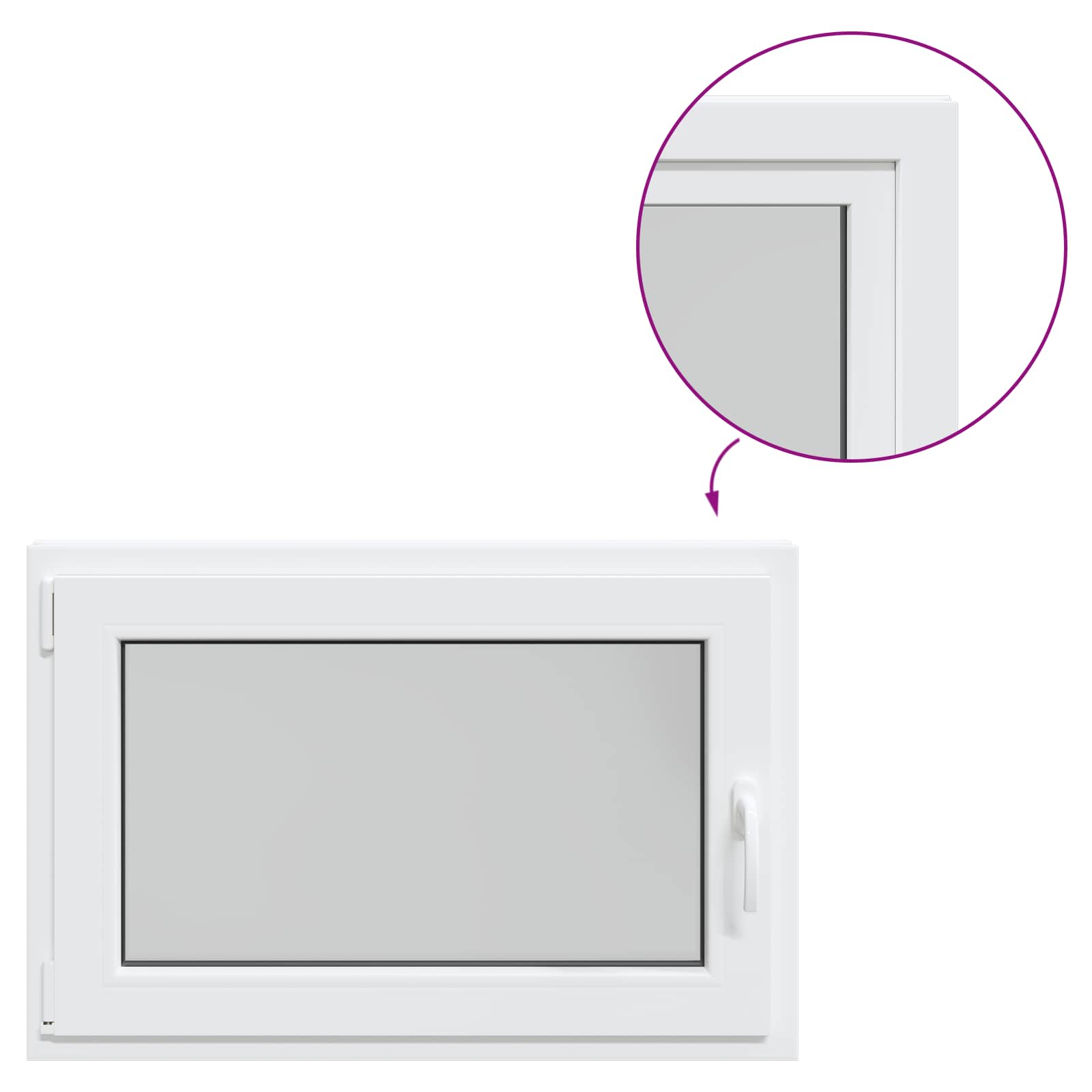 Kellerfenster RISOR 50 x 50 cm PVC und Glas Weiß