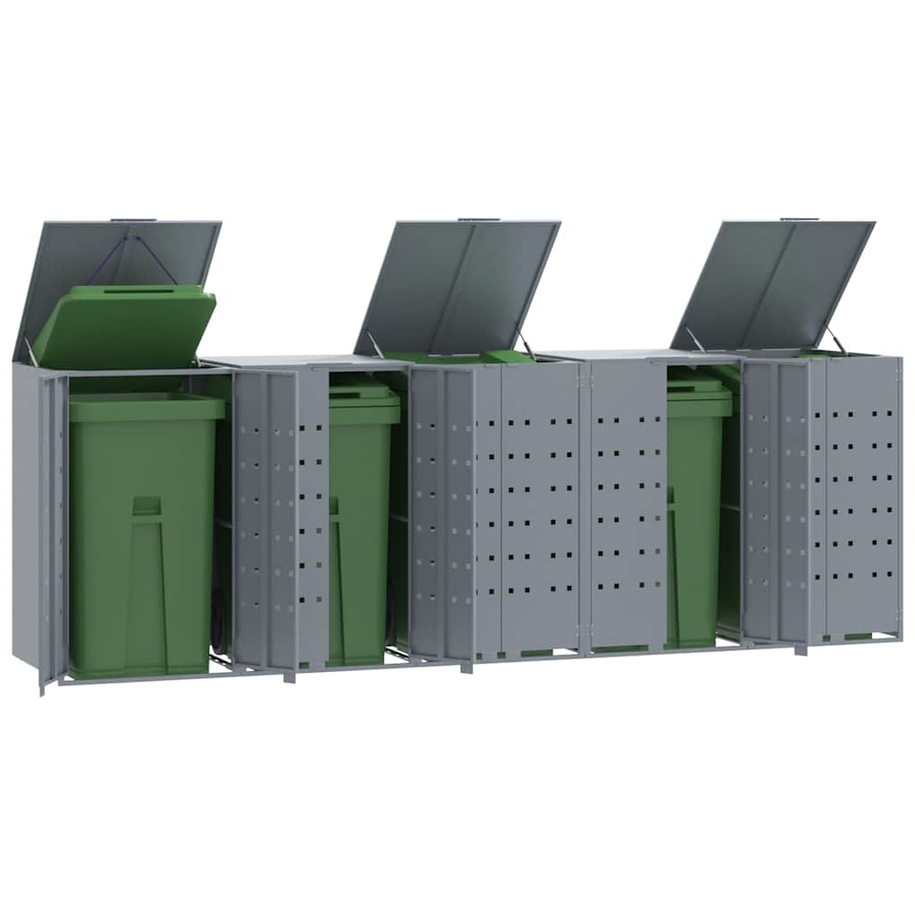 Mülltonnenbox für 2 Tonnen Schwarz 138x79x117 cm Stahl