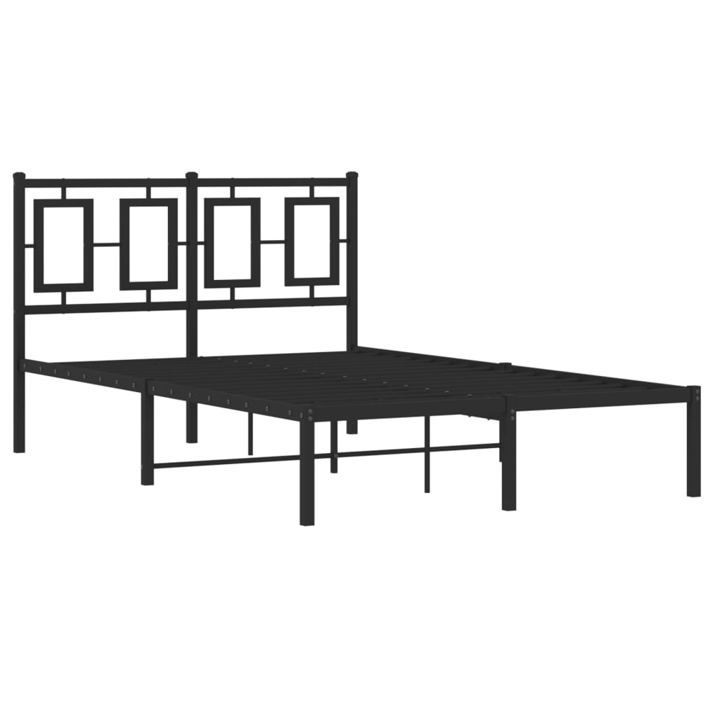 Bettgestell mit Kopf- und Fußteil Metall Weiß 180x200 cm