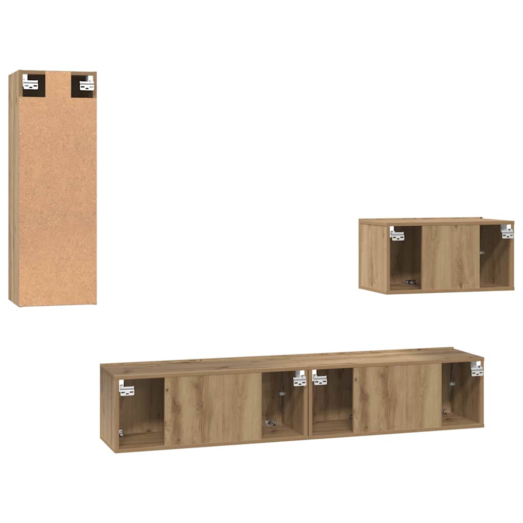 4-tlg. TV-Schrank-Set Sonoma-Eiche Holzwerkstoff