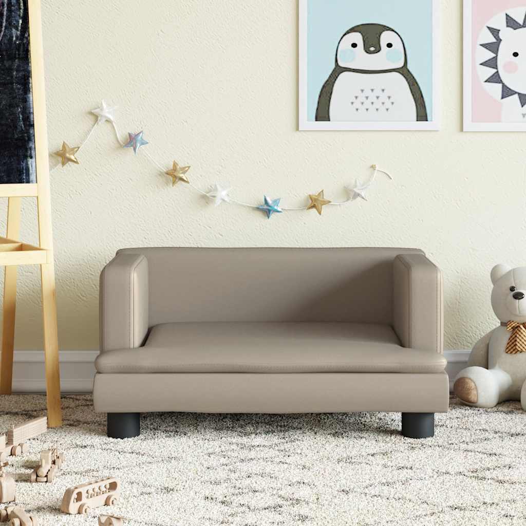 Kindersofa Schwarz 60x40x30 cm Kunstleder