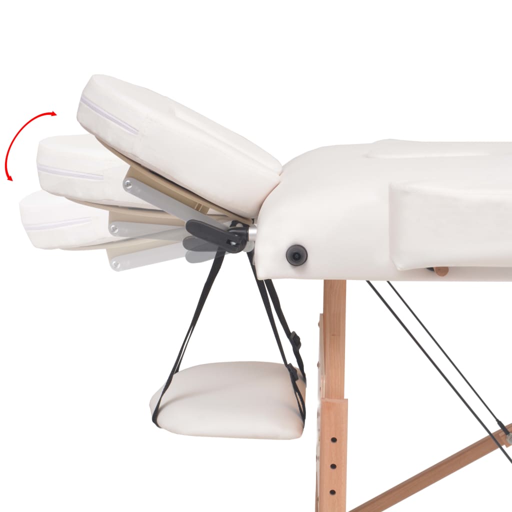 Massageliege 3-Zonen mit Hocker Klappbar 10 cm Sitz Schwarz