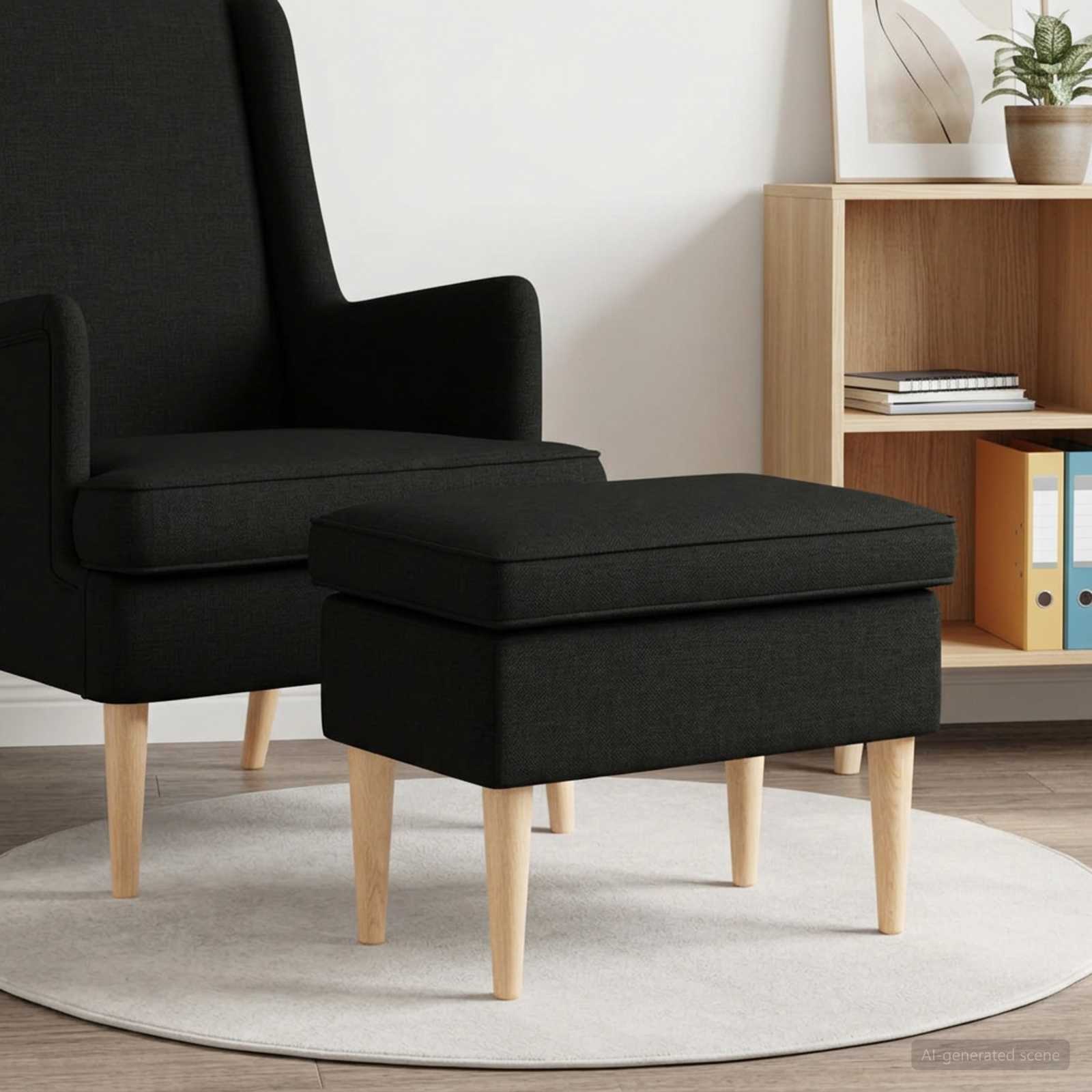 Hocker Hellgrau 55 x 35 x 41 cm Stoff