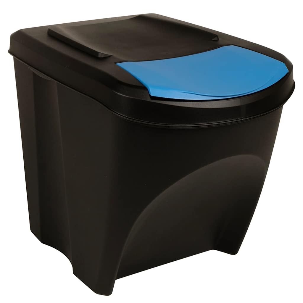 Stapelbare Mülleimer 3 Stk. Grau 75 L Polypropylen