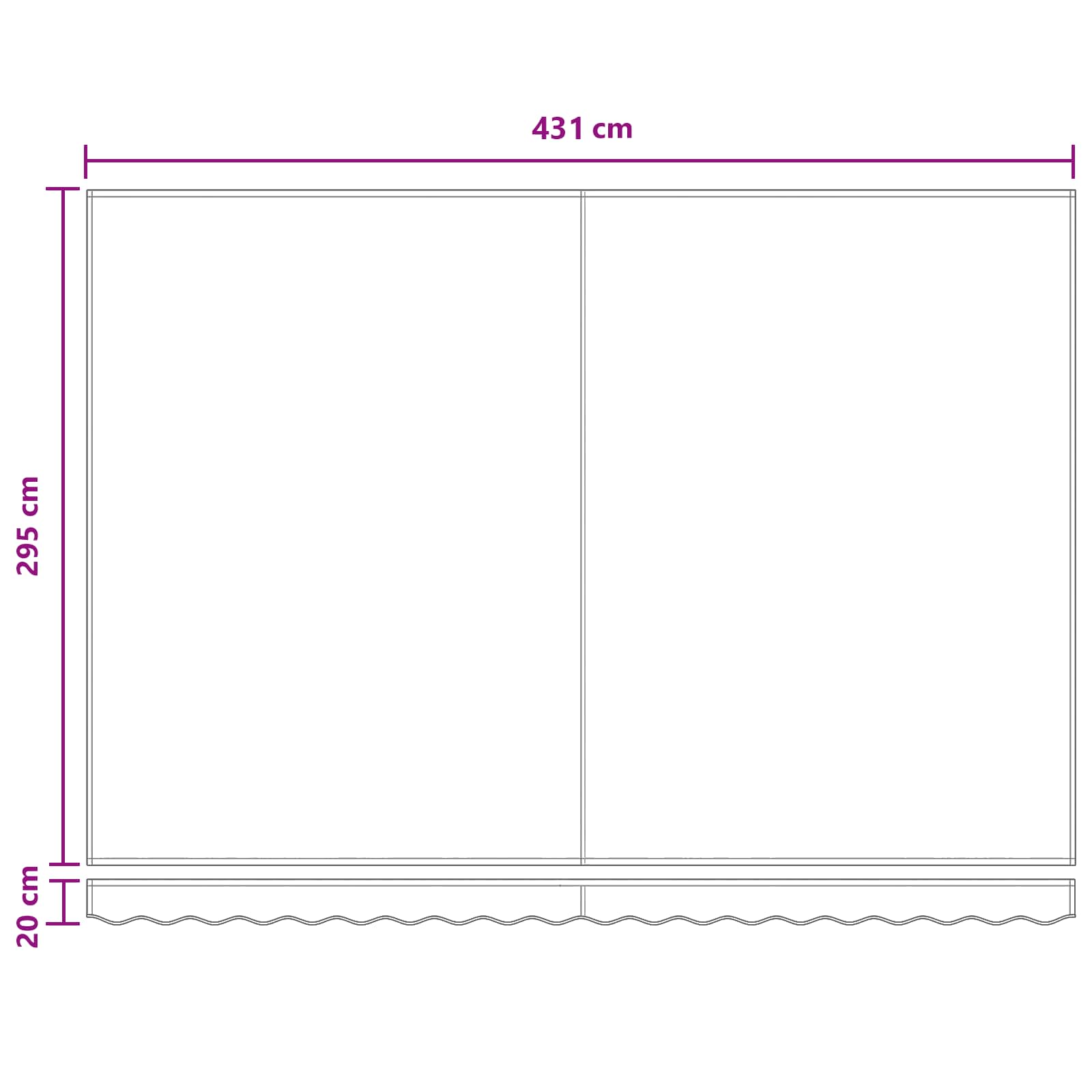Markise Einziehbar Blau und Weiß 4x3 m Stoff und Aluminium