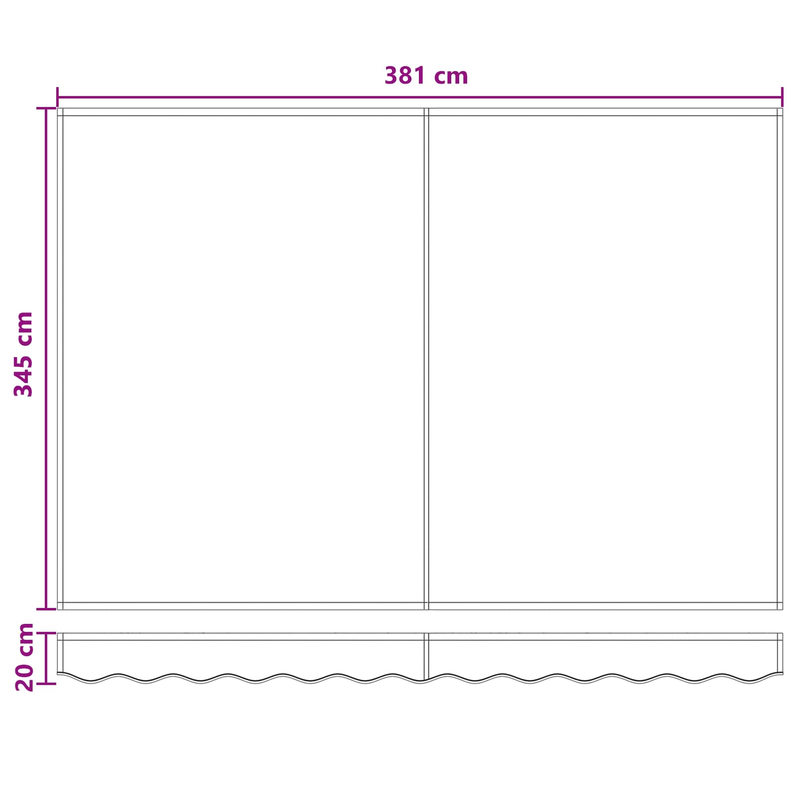 Markise Manuell Einziehbar mit LED 300x250 cm Blau und Weiß