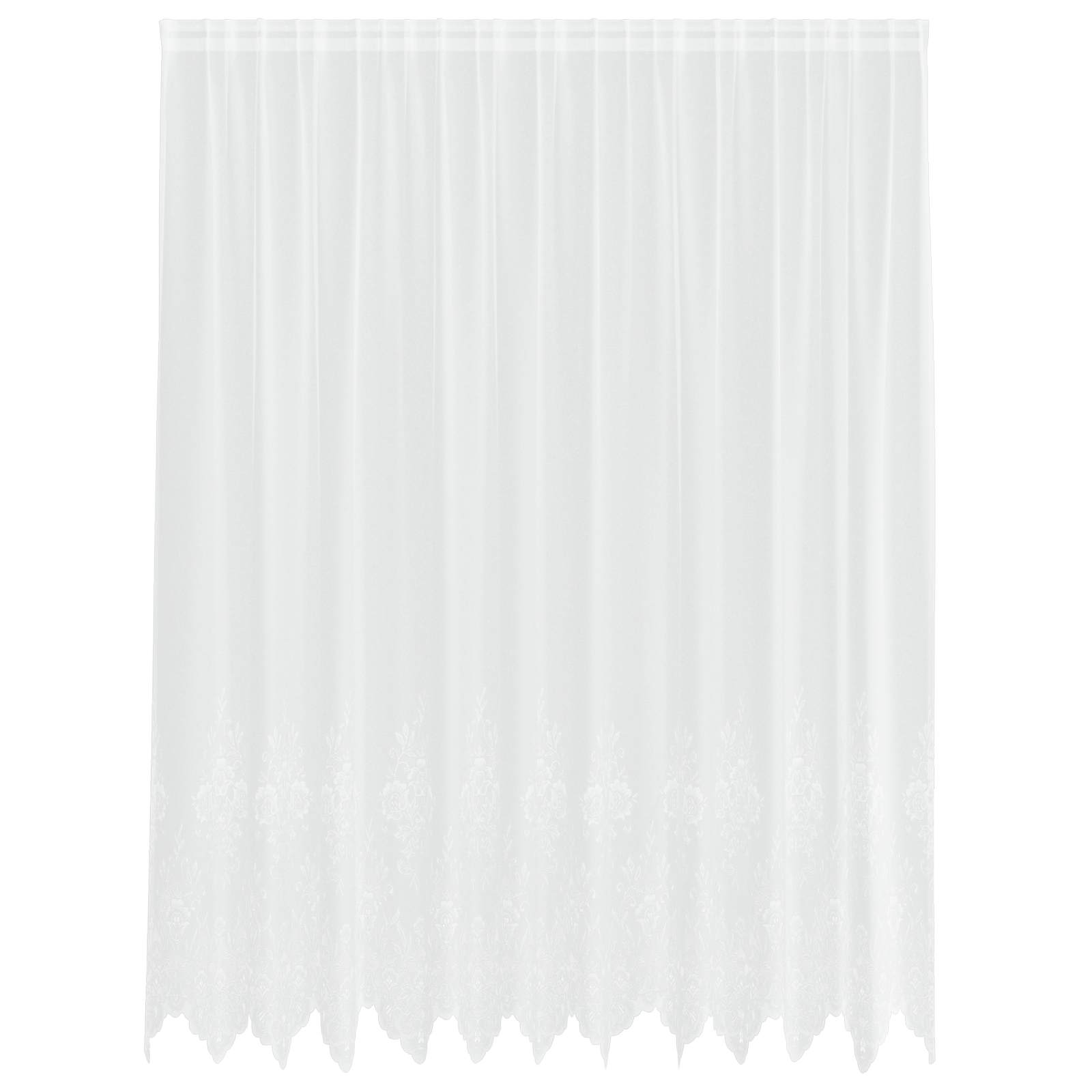Spitzenvorhang mit Vorhängen Floral Weiß 80 x 150 cm Polyester