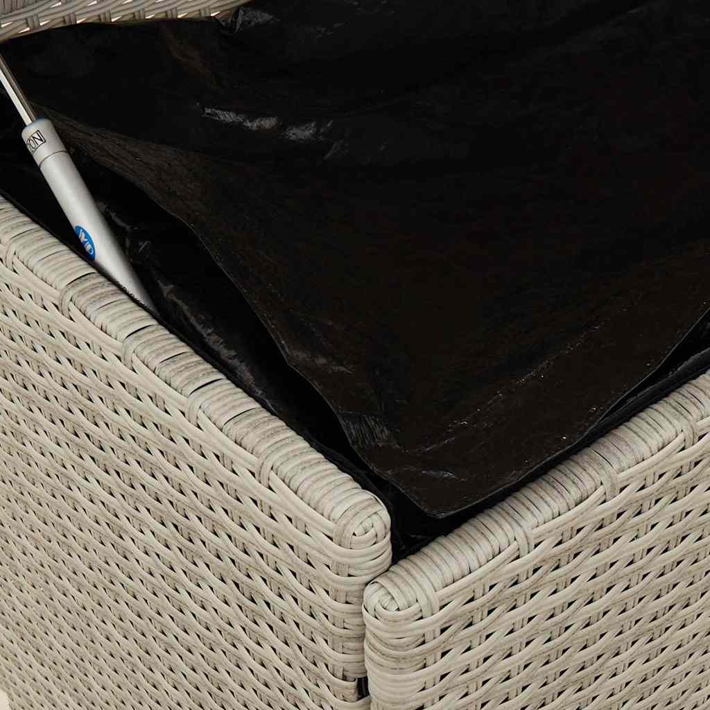 Gartentruhe mit Rollen Schwarz 110x55x73 cm Poly Rattan