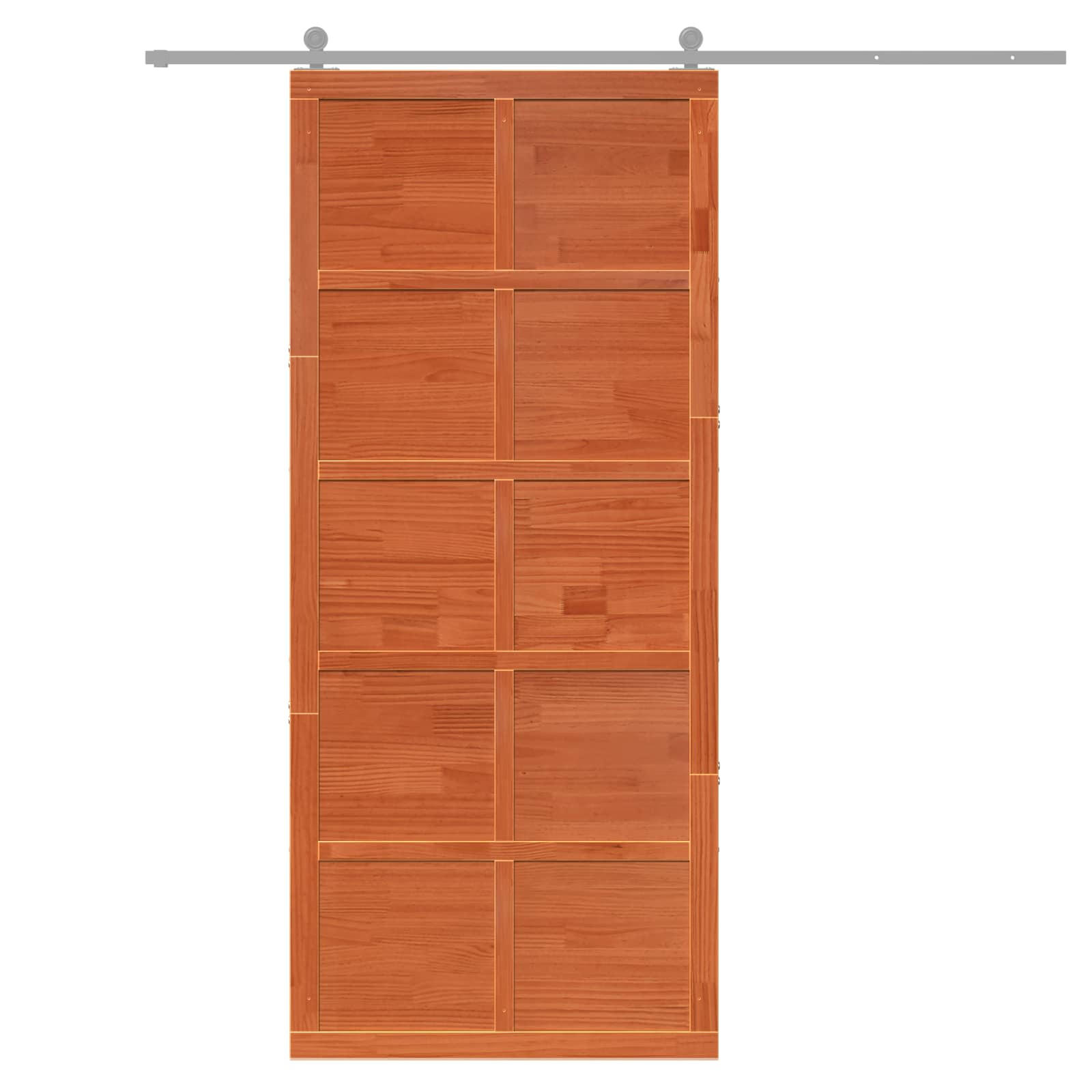 Scheunentür Natur 100 x 2,5 x 208 cm Massives Kiefernholz
