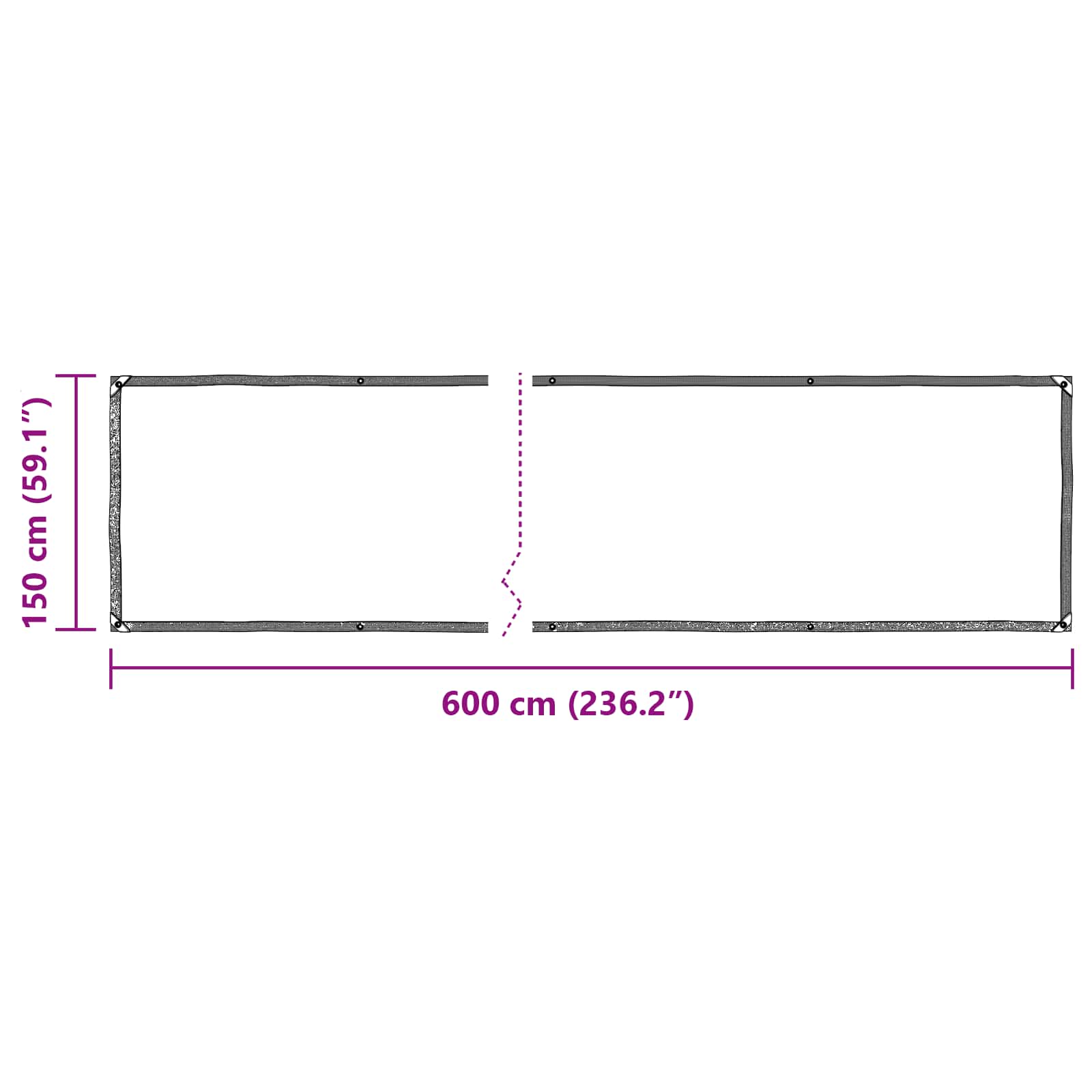 Transparente Plane mit Ösen 1x2 m Polyethylen