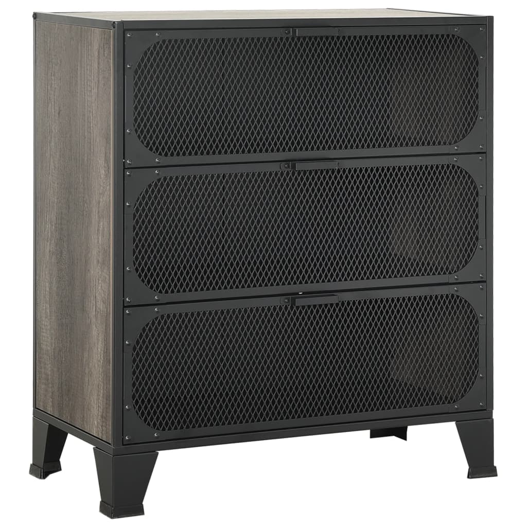 Lagerschränke 2 Stk. Rustikal Braun 72x36x82 cm Metall und MDF