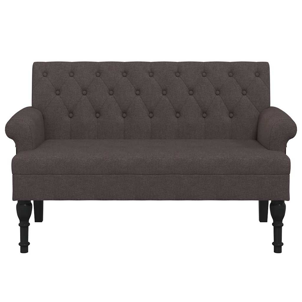 Bank mit Rückenlehne Dunkelgrau 120 x 62 x 75,5 cm Stoff