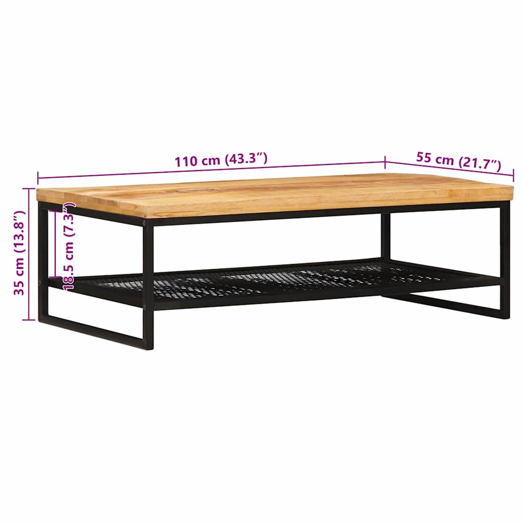 Couchtisch 110x60x35 cm Mango Massivholz