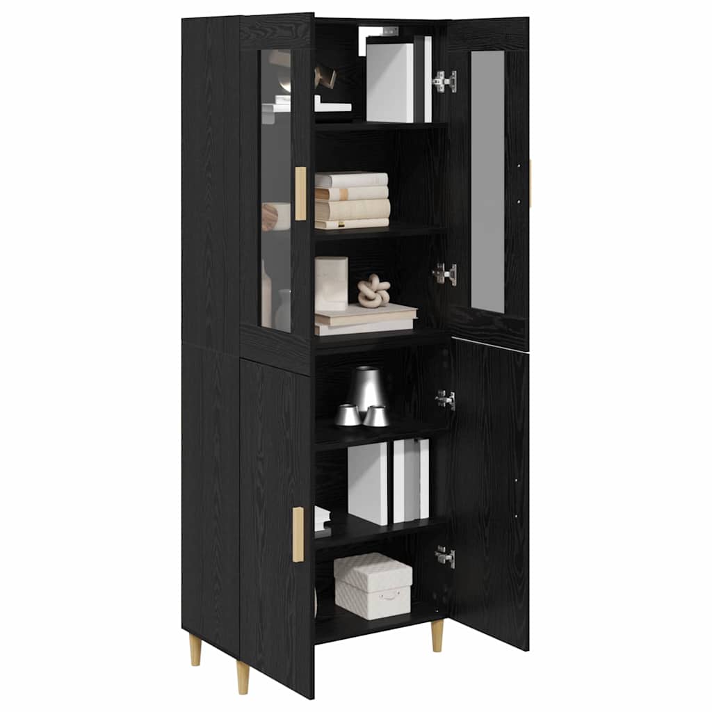 Highboard Altholz 69,5 x 34 x 180 cm Engineered Wood und Glas