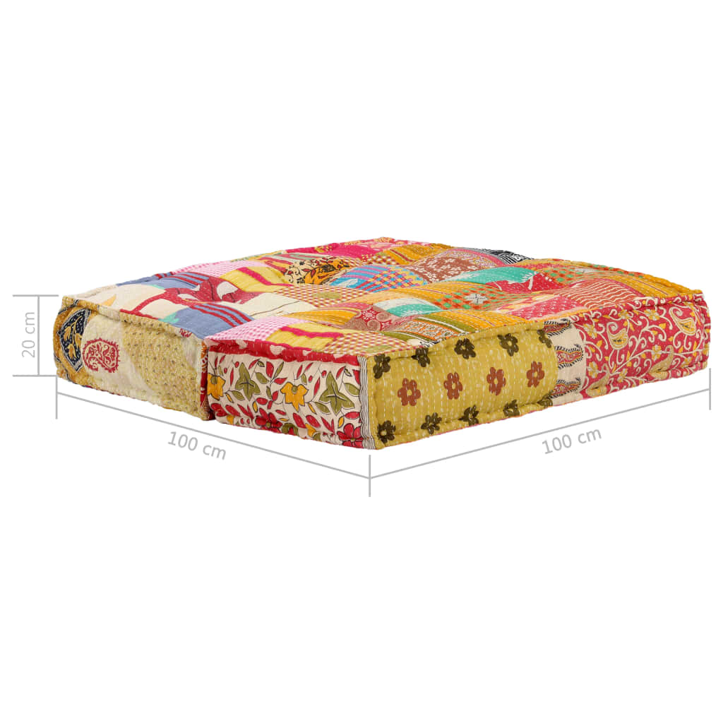 2-Sitzer Modularer Pouf Patchwork Stoff