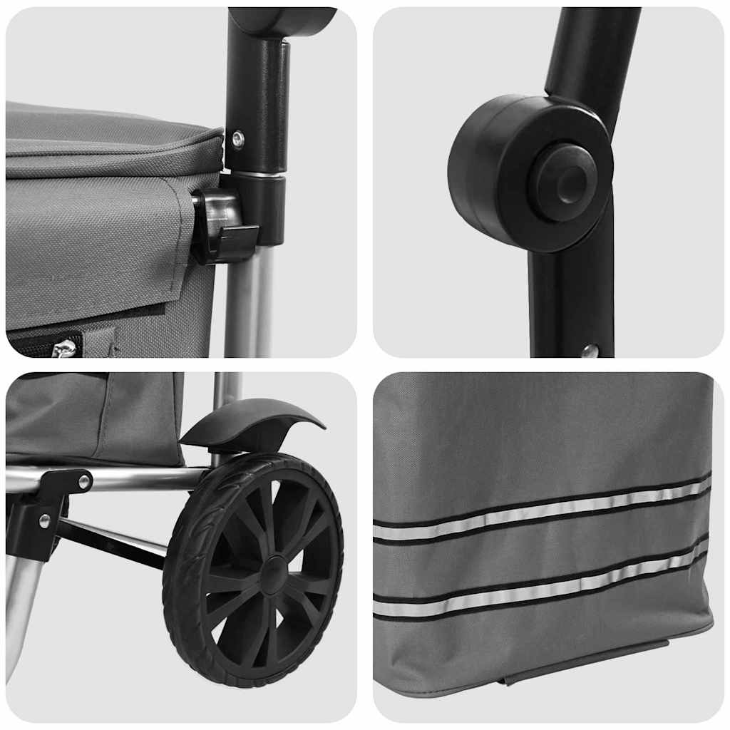 Einkaufswagen Schwarz 36,5 x 46,5 x 100,5 cm Oxford-stoff