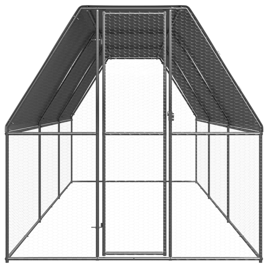 Outdoor-Hühnerkäfig 2x4x2 m Verzinkter Stahl
