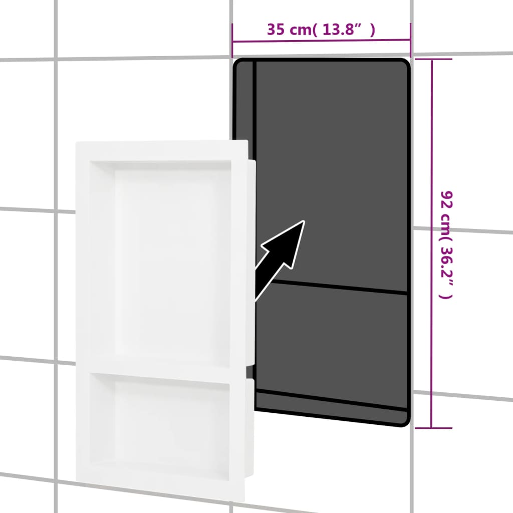 Duschnische Mattgrau 41x36x10 cm