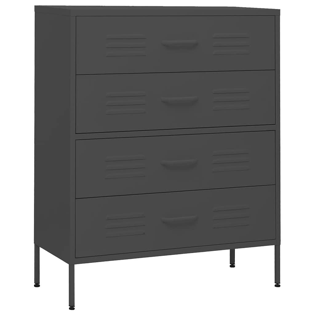 Kommode Olivgrün 80x35x101,5 cm Stahl