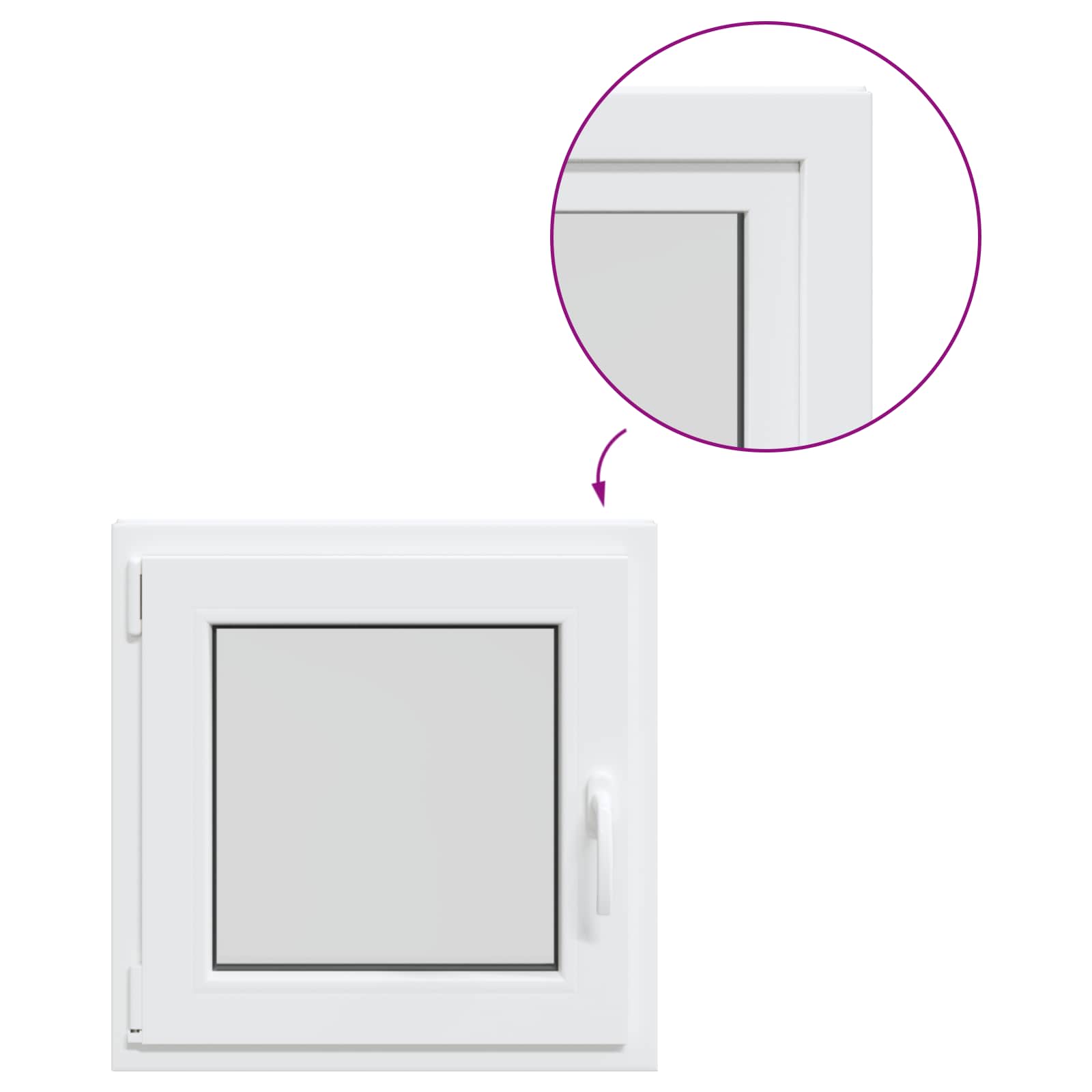 Kellerfenster RISOR 50 x 50 cm PVC und Glas Weiß