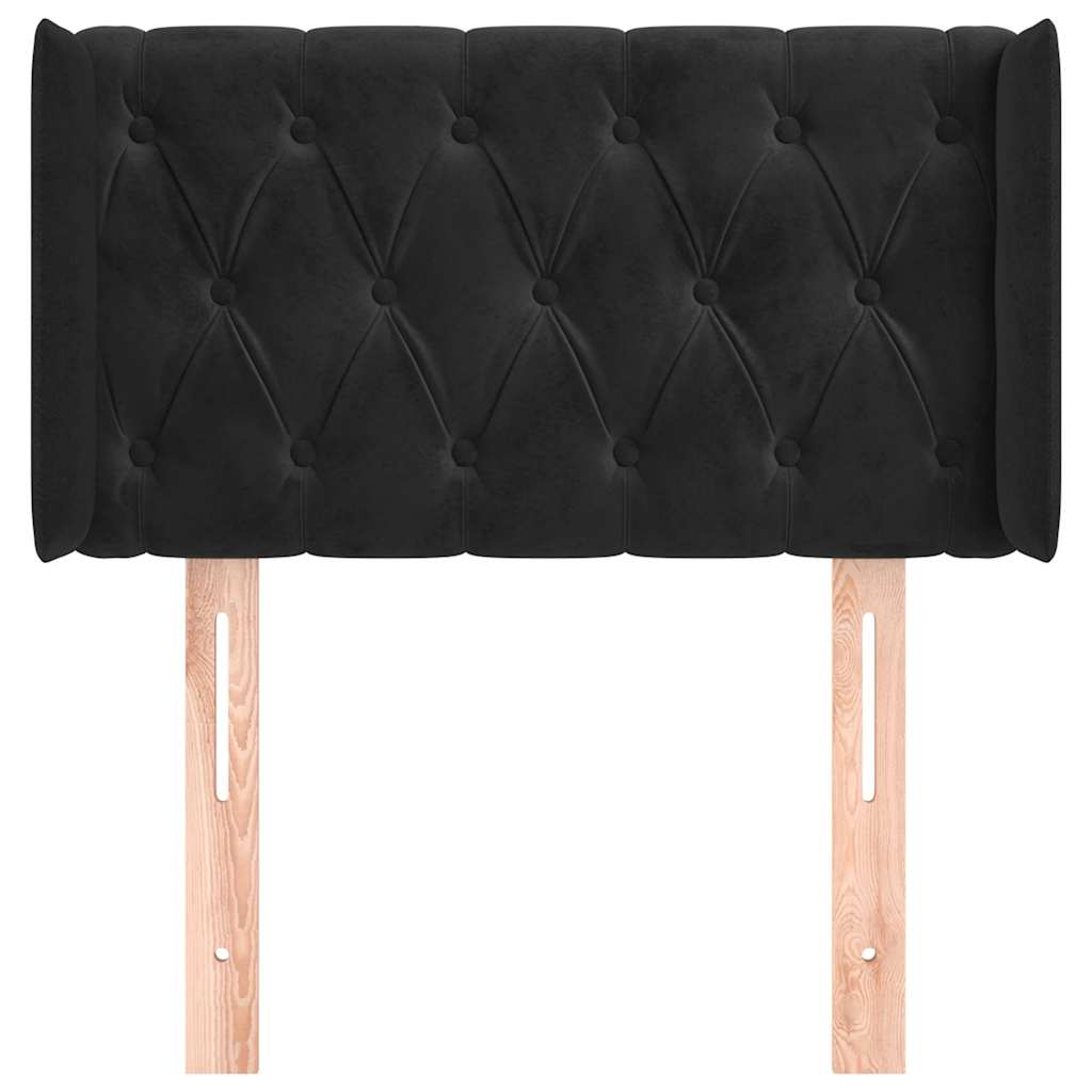 Kopfteil mit Ohren Dunkelblau 93x16x78/88 cm Samt