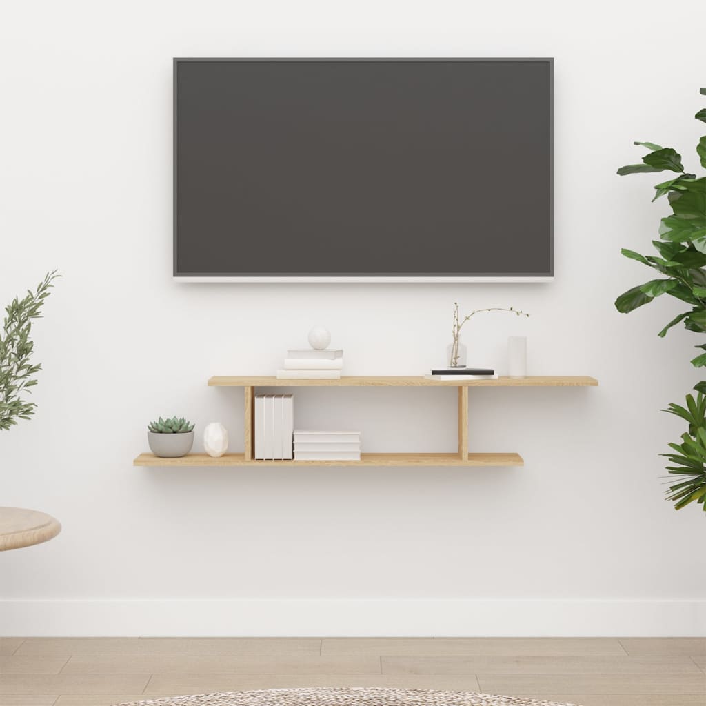 TV-Wandregal Weiß 125x18x23 cm Holzwerkstoff