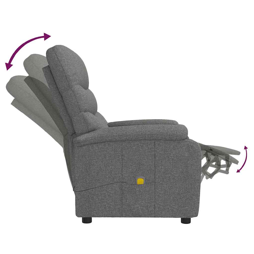 Massagesessel Dunkelgrau Stoff