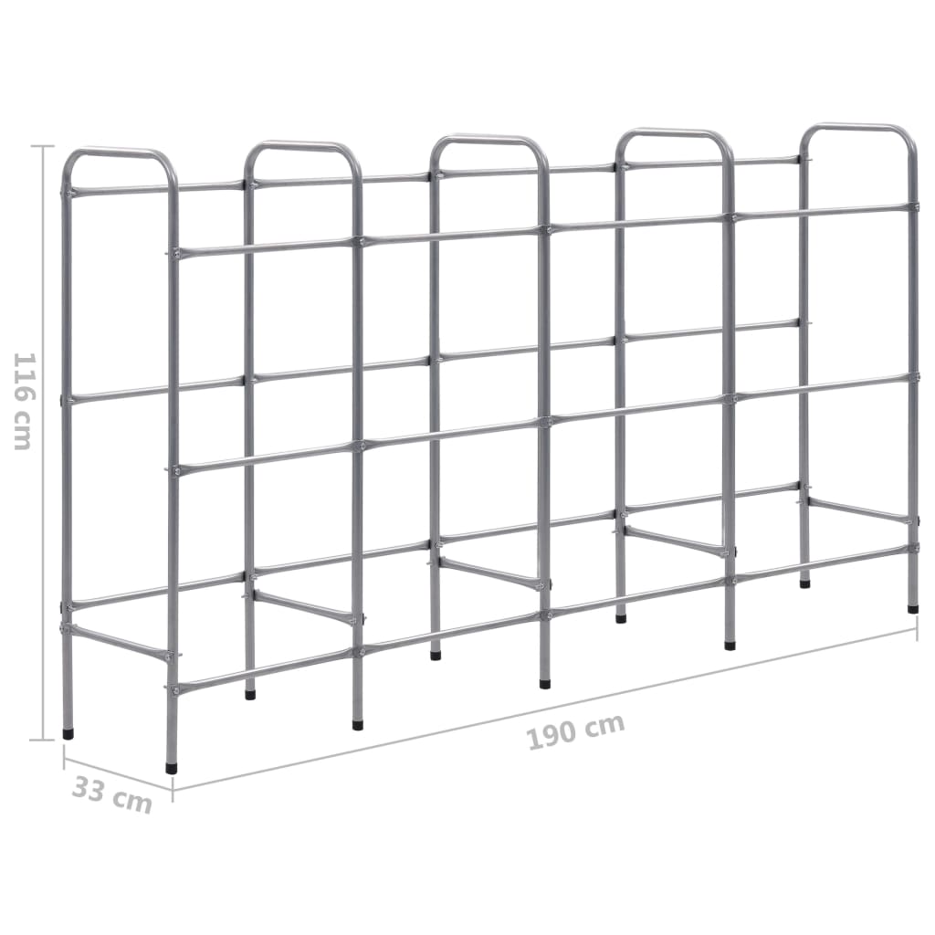 Kistenregal für 3 Kisten Silbern 50x33x116 cm Stahl