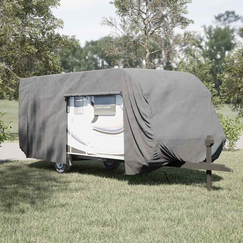 Schutzhülle für Wohnwagen Grau 460x250x220 cm Vliesstoff