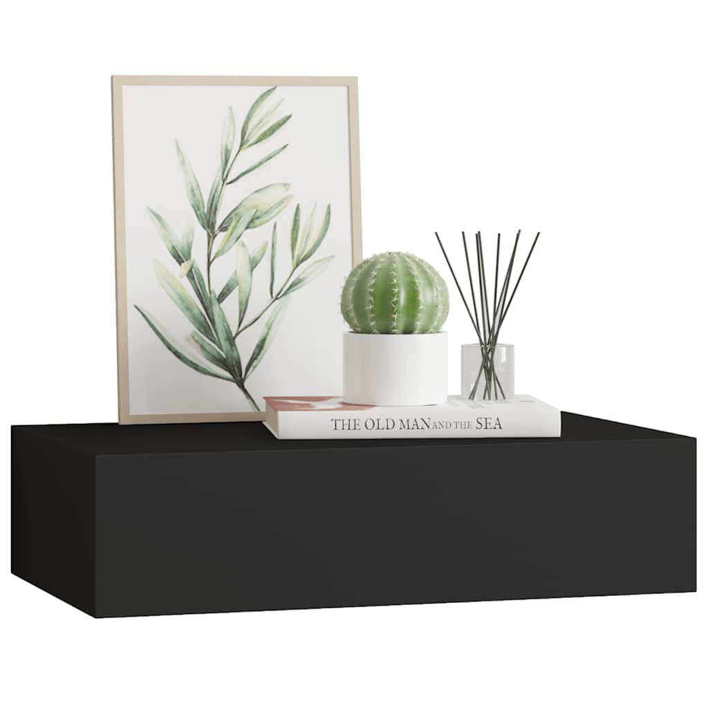 Wandregal mit Schublade Weiß 40x23,5x10 cm MDF