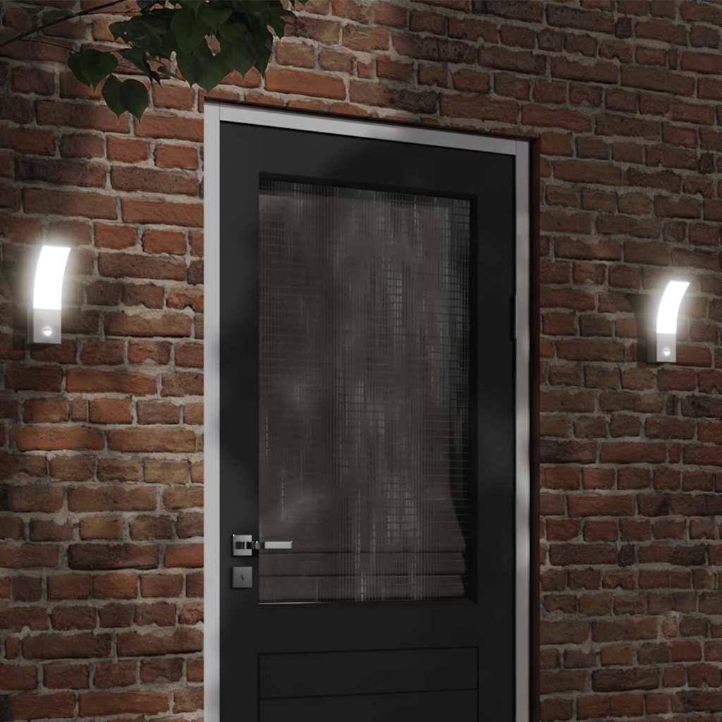 LED-Außenwandleuchten 2 Stk. Schwarz Aluminiumdruckguss