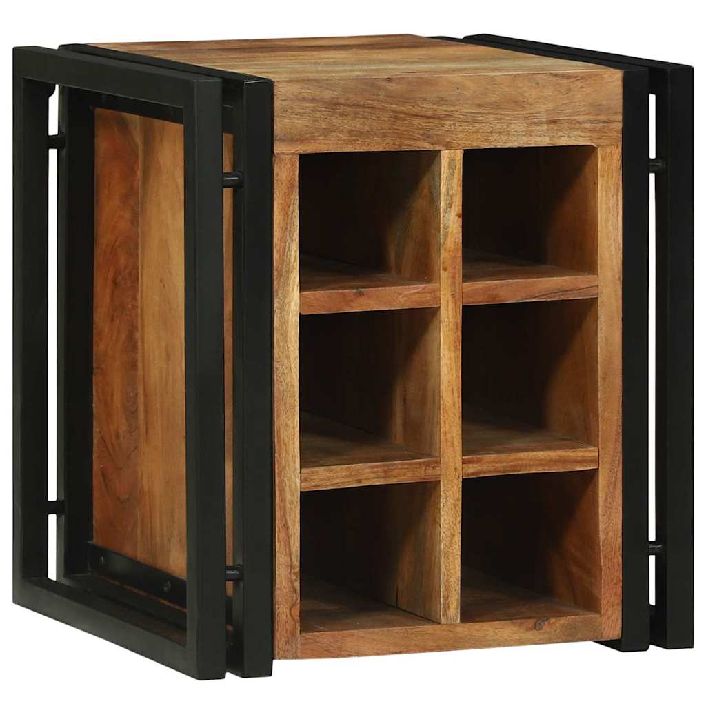 Weinregal Braun und Schwarz 35 x 35 x 39 cm Massivholz Mango