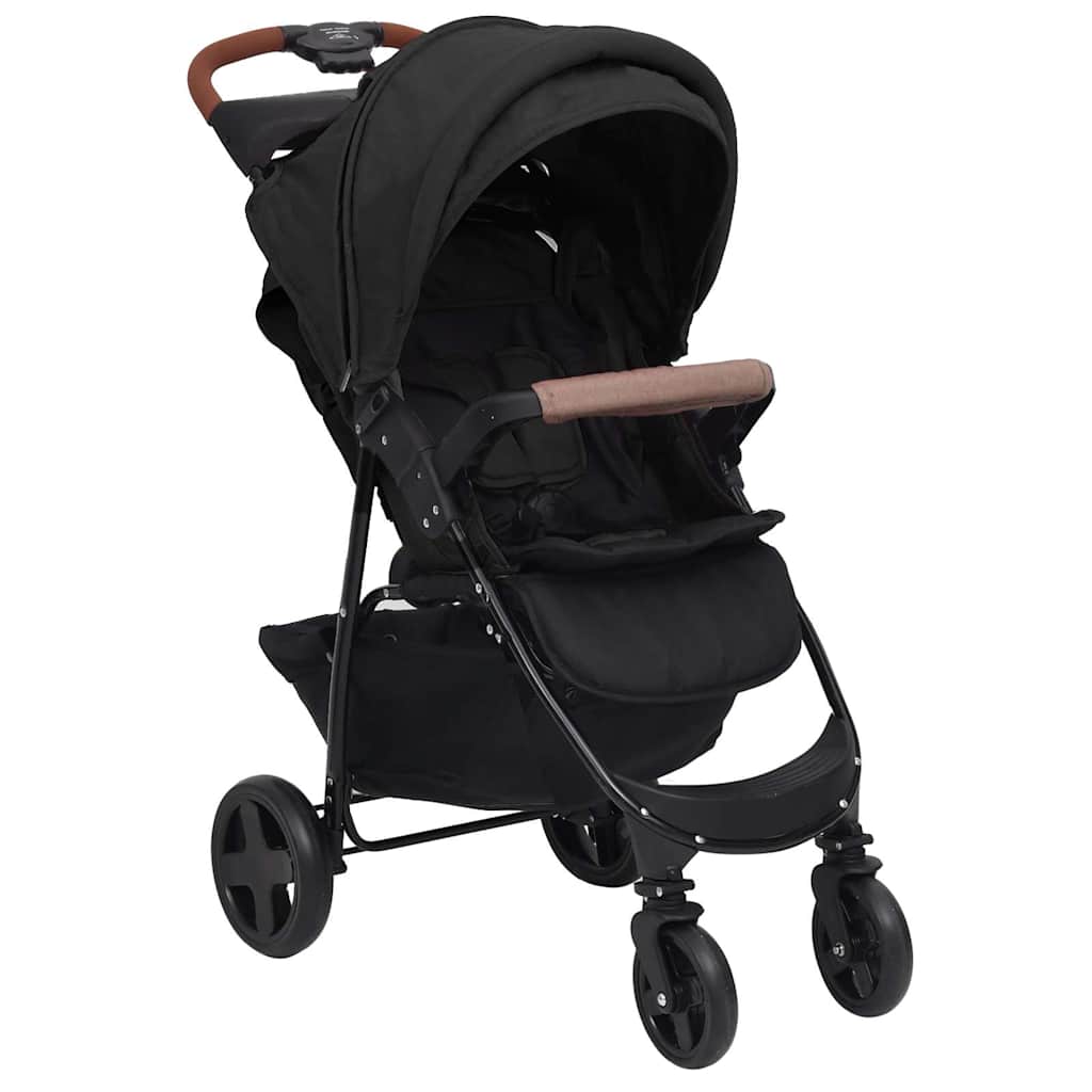 2-in-1 Kinderwagen Hellgrau Stahl