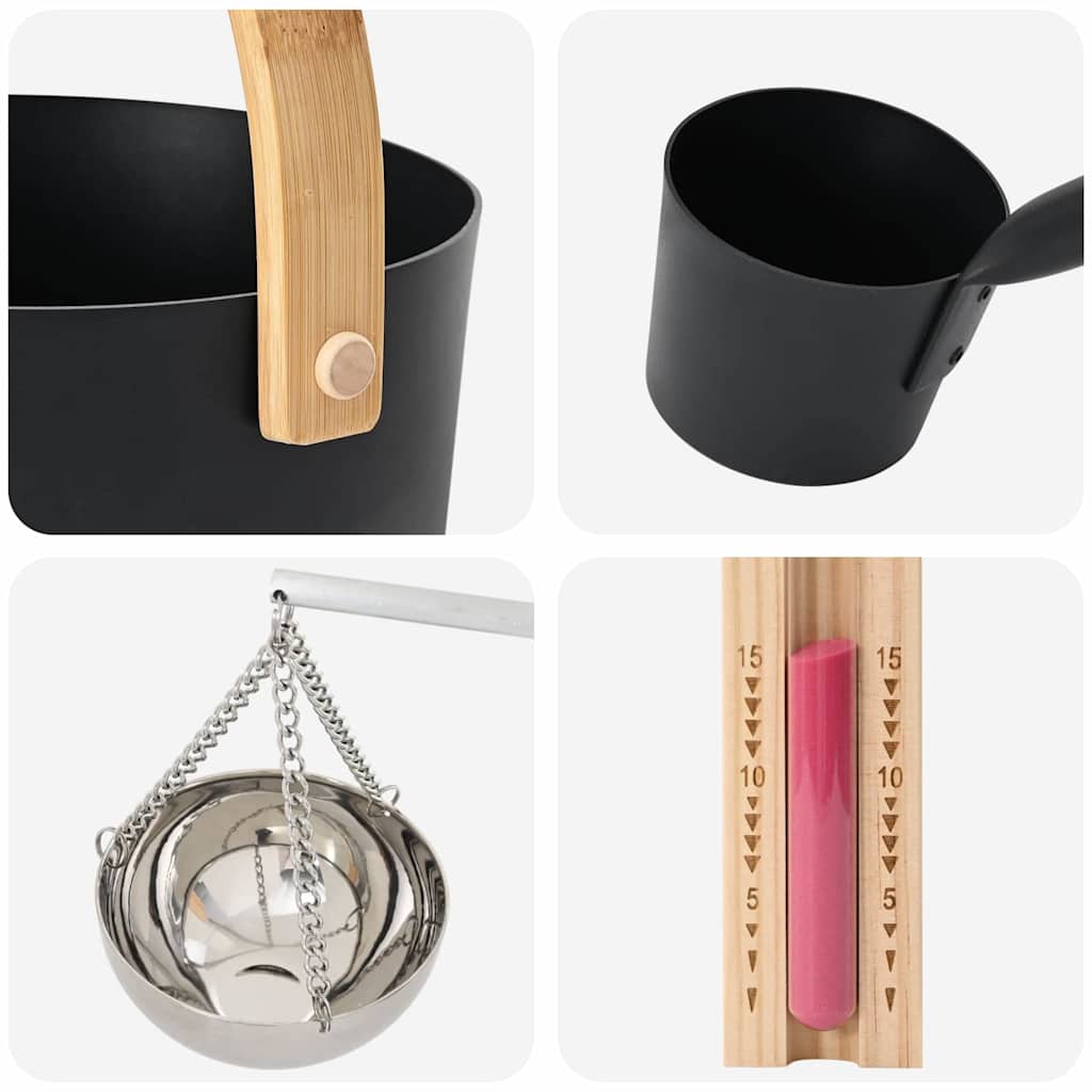 Sauna Zubehör Set 2 pcs Schwarz