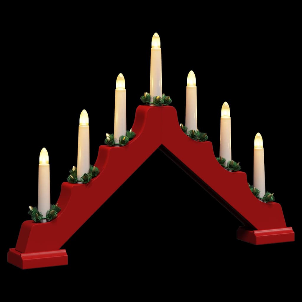 Weihnachtskerzenbrücke mit 7 LEDs Braun 39,5 x 5 x 29 cm
