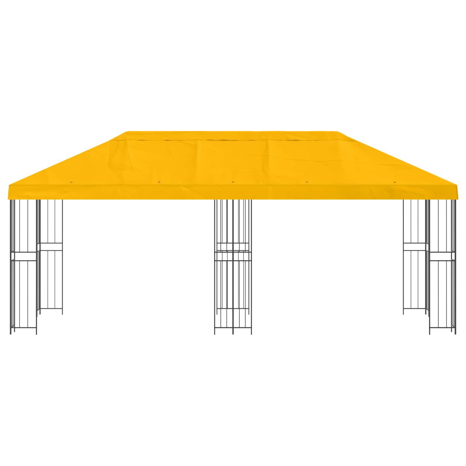 Pavillon mit Seitenwänden 6 x 3 m Beige Polyester und Stahl 190