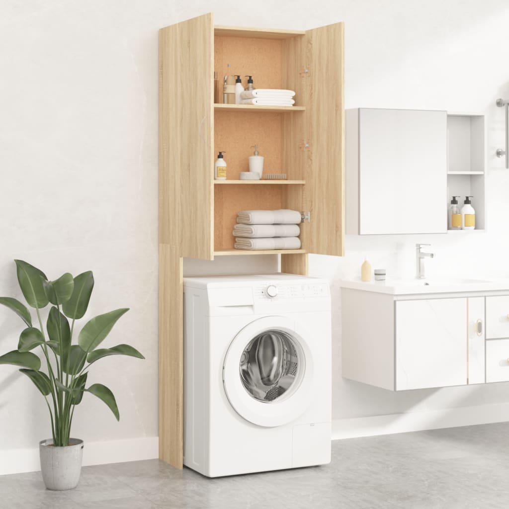 Waschmaschinenschrank Weiß 64x25,5x190 cm
