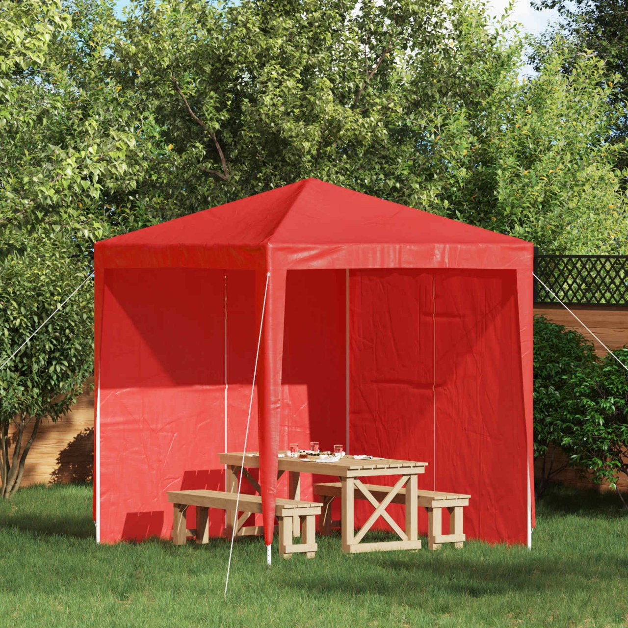 Party Zelt Seitenteil 2 pcs Rot 300 x 195 cm PE und Stahl