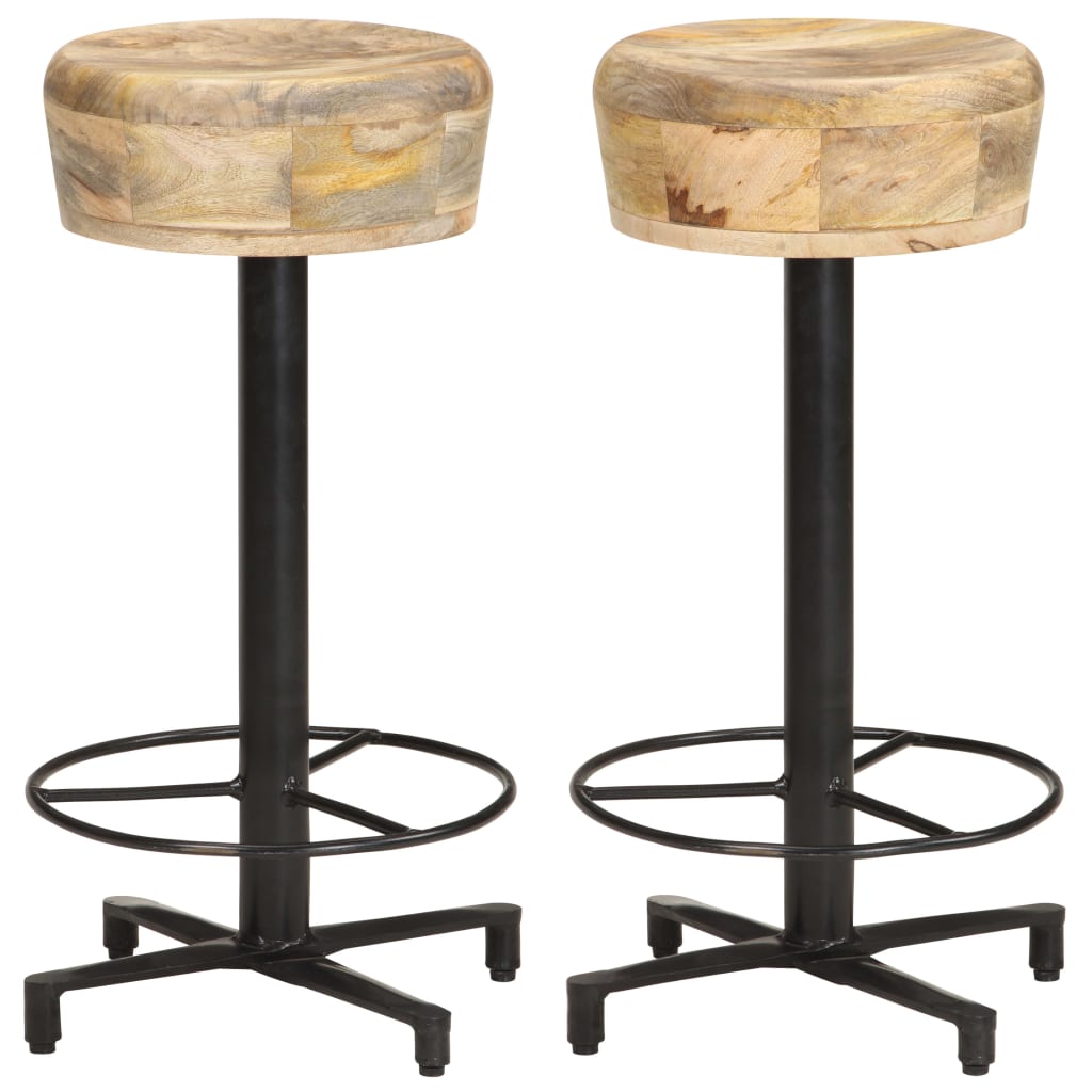 Barhocker 2 Stk. 52 cm Mango Massivholz