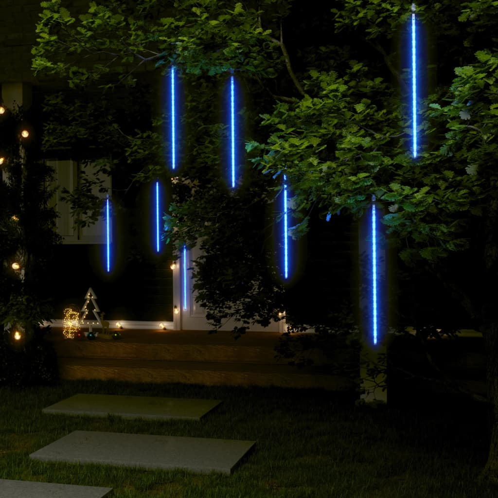 LED Meteor-Lichter 8 Stk. 30 cm Kaltweiß 192 LEDs