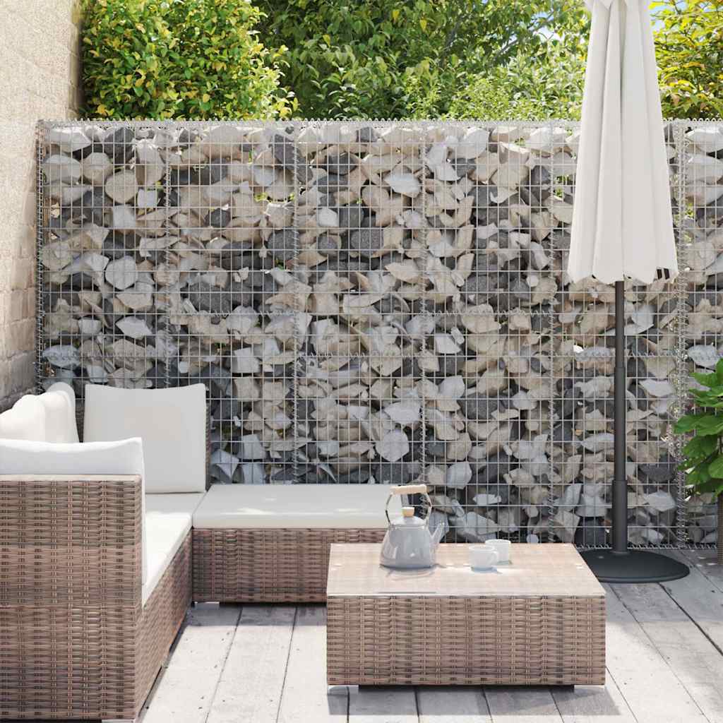 Gabionenwand mit Abdeckung Verzinkter Stahl 60x30x100 cm
