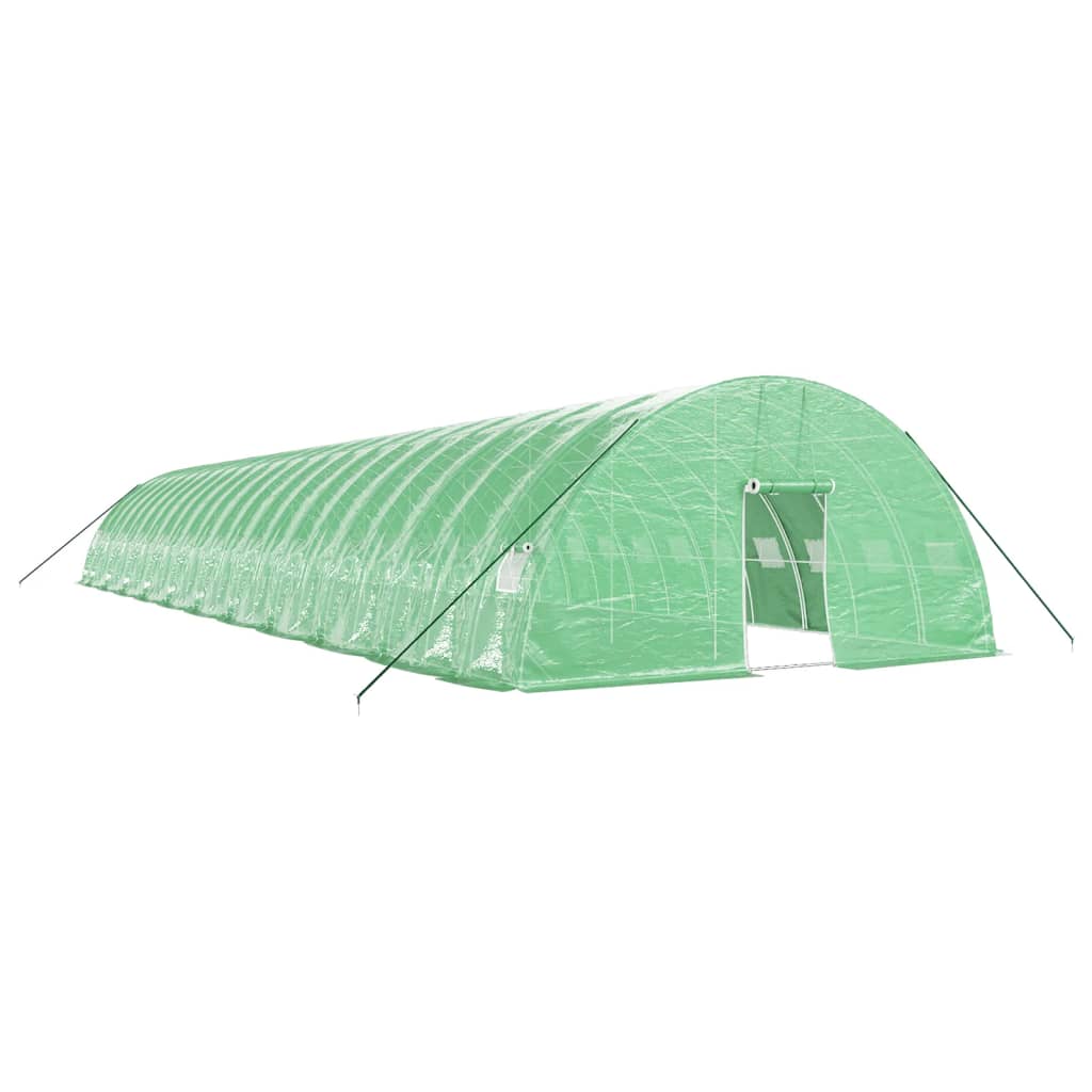 Gewächshaus mit Stahlrahmen Grün 24 m² 6x4x2,85 m