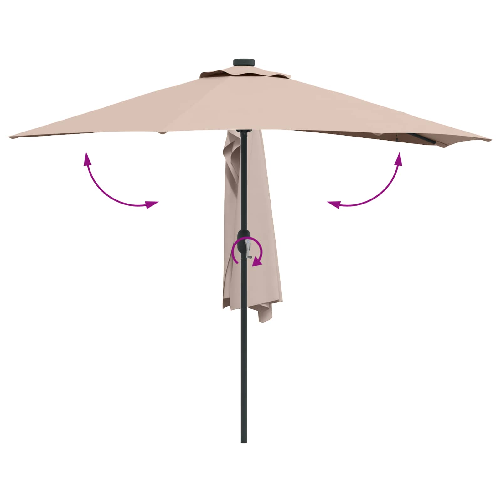 Garten-Sonnenschirm Sand 294 x 150 x 224 cm Polyester und Stahl