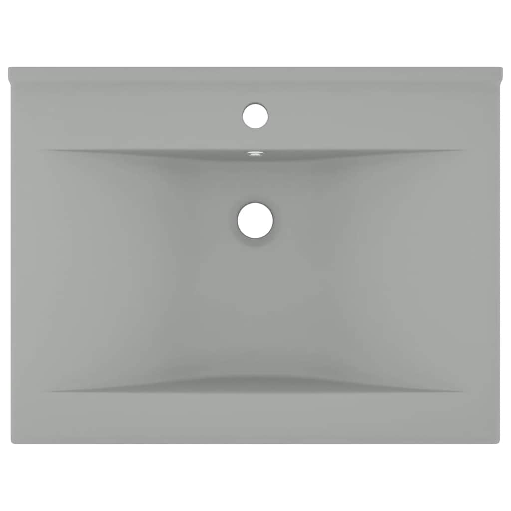 Luxus-Waschbecken mit Hahnloch Matt-Weiß 60x46 cm Keramik