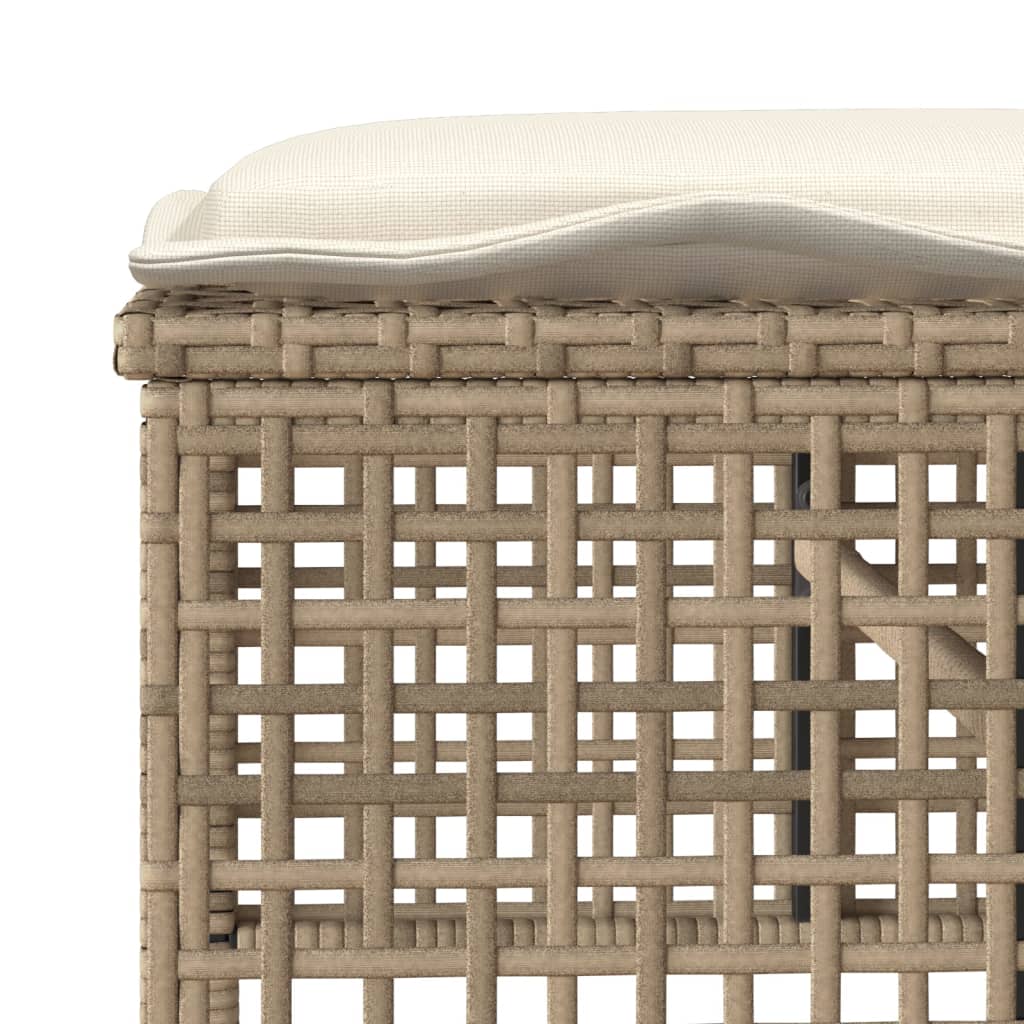 4-tlg. Garten-Sofagarnitur mit Kissen Schwarz Poly Rattan Glas