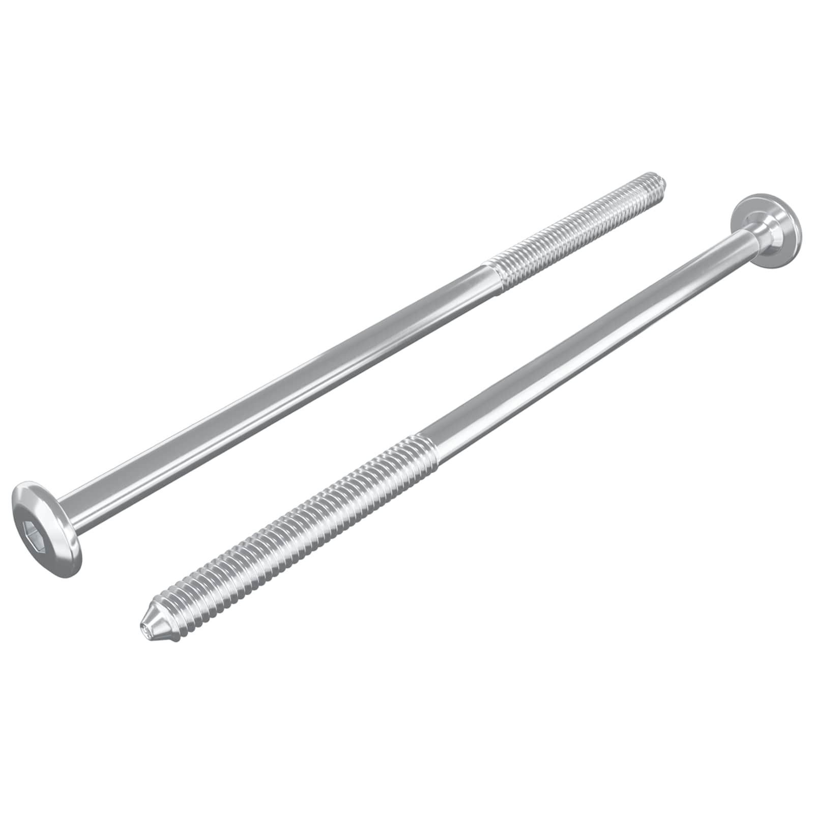 Möbel-Schrauben 2 pcs Silber M6 x 60 mm Stahl