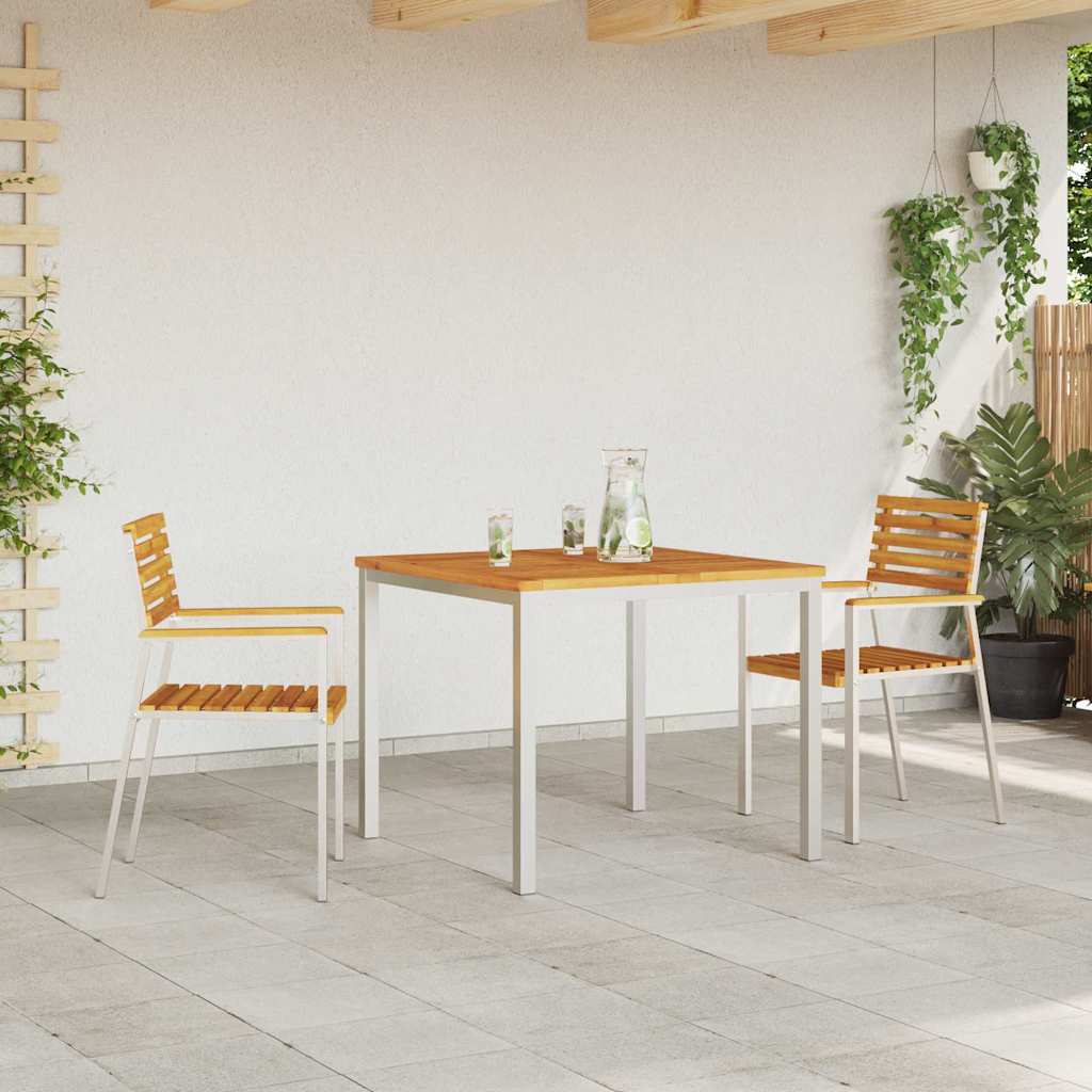 Gartenstuhl 6 pcs Massives Akazienholz und Edelstahl