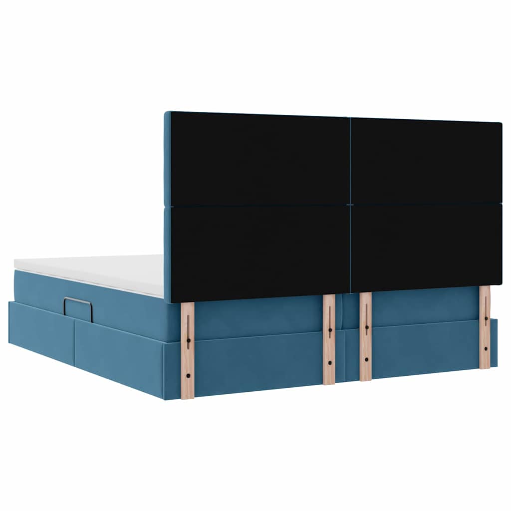 Aufbewahrungsbett mit Matratze Hellgrau 180 x 200 cm Samt