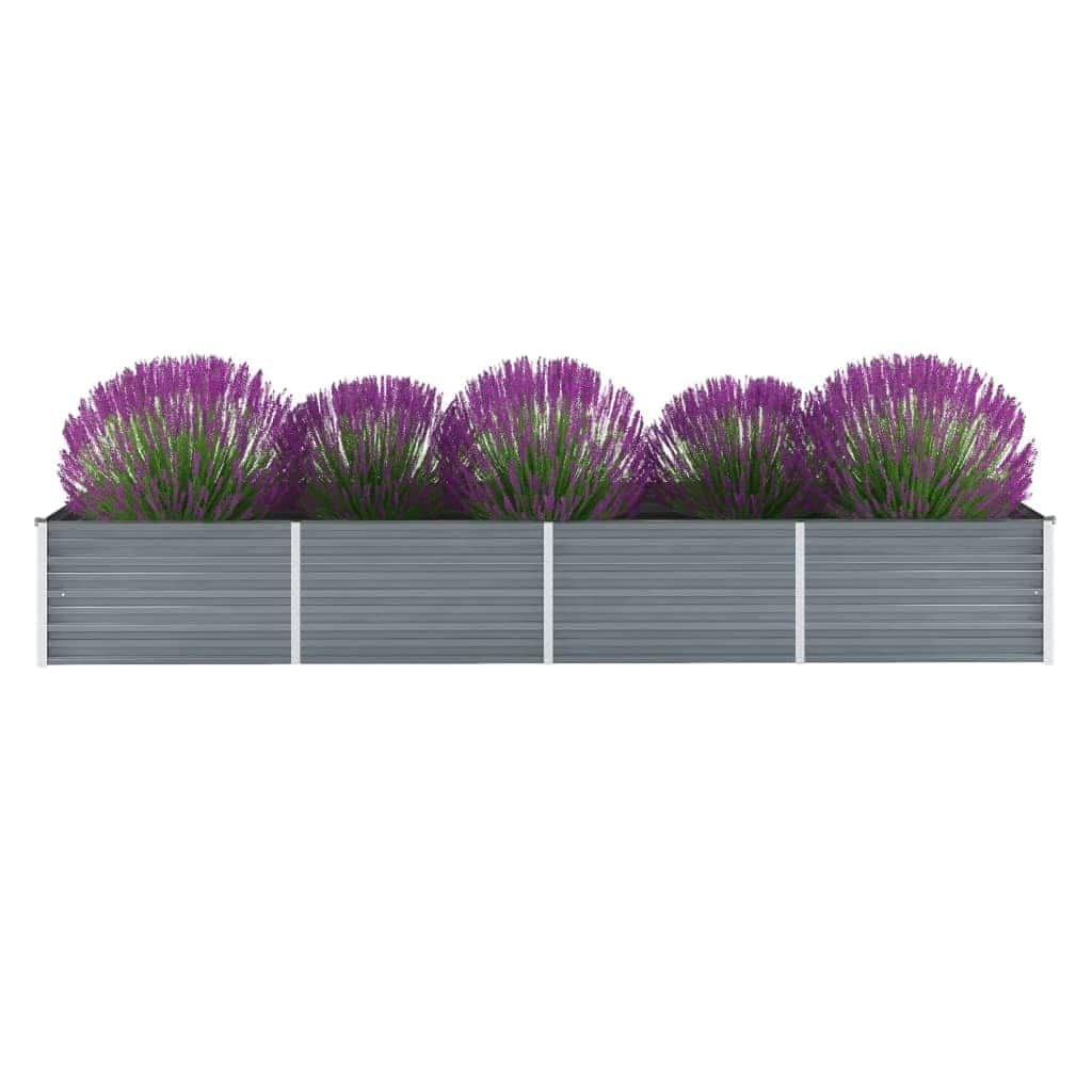Hochbeet 160 x 80 x 77 cm Verzinkter Stahl Grau