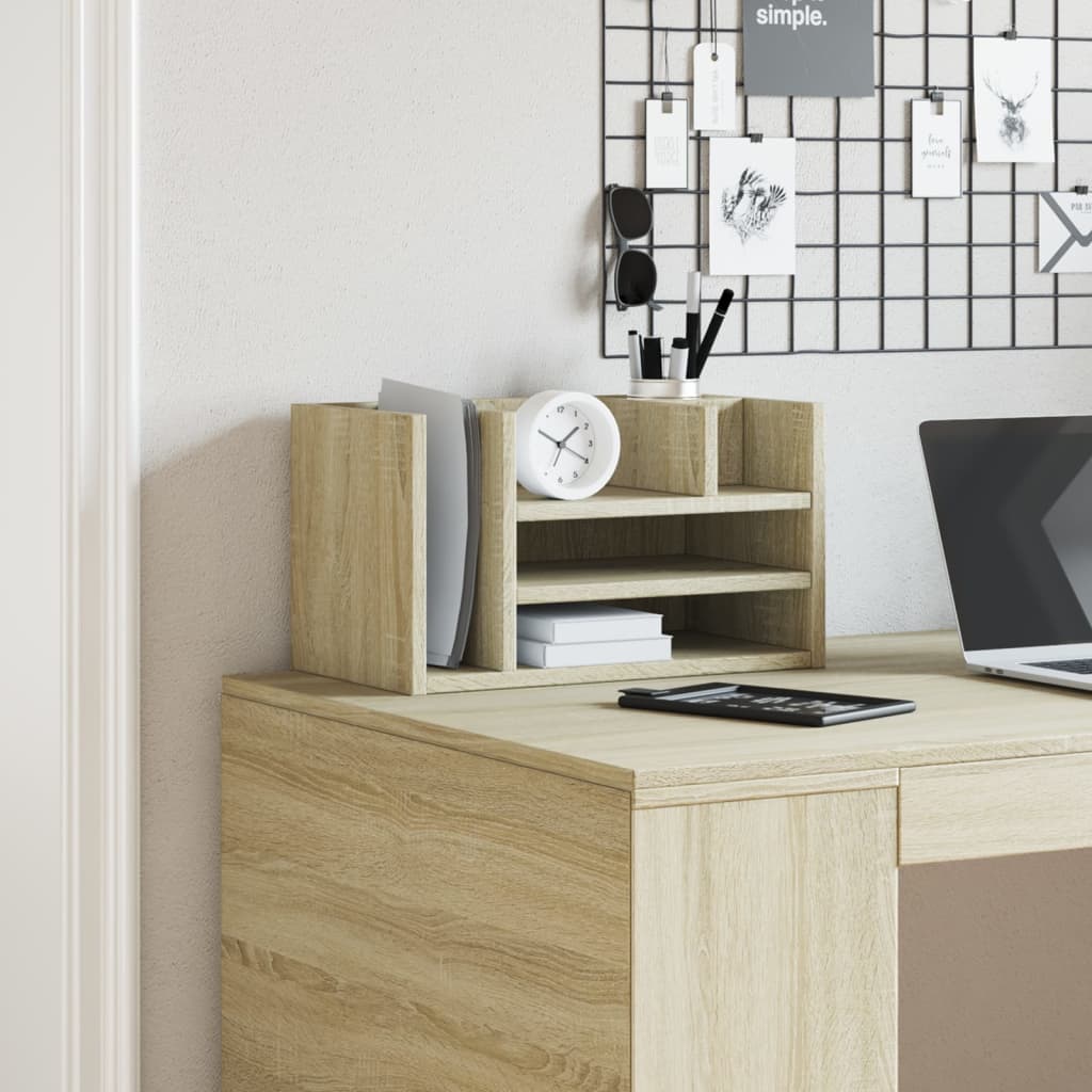 Schreibtisch-Organizer Weiß 44,5x24x25 cm Holzwerkstoff